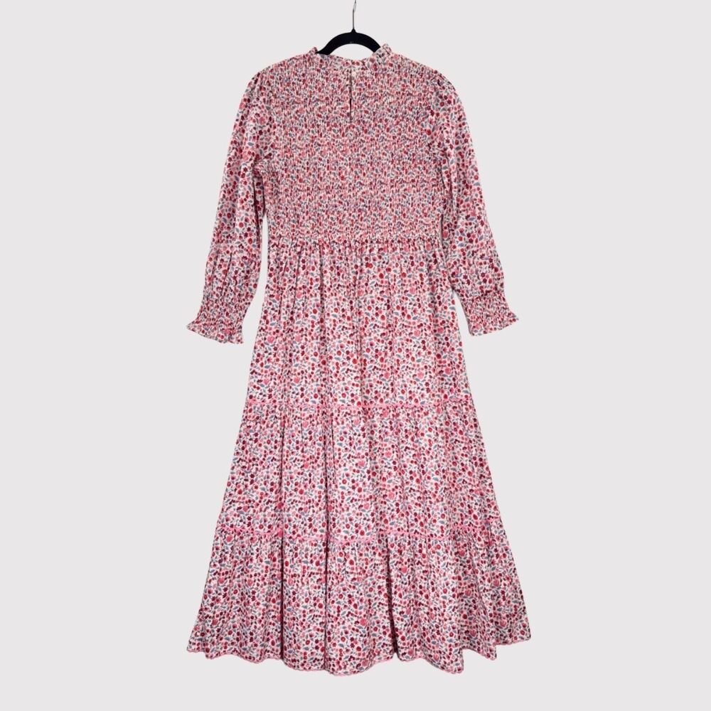 NWT Pink City Prints Maxi Dress Pink Scarlet Forest Isabel Smocked Tiered Small - Picture 3 of 13